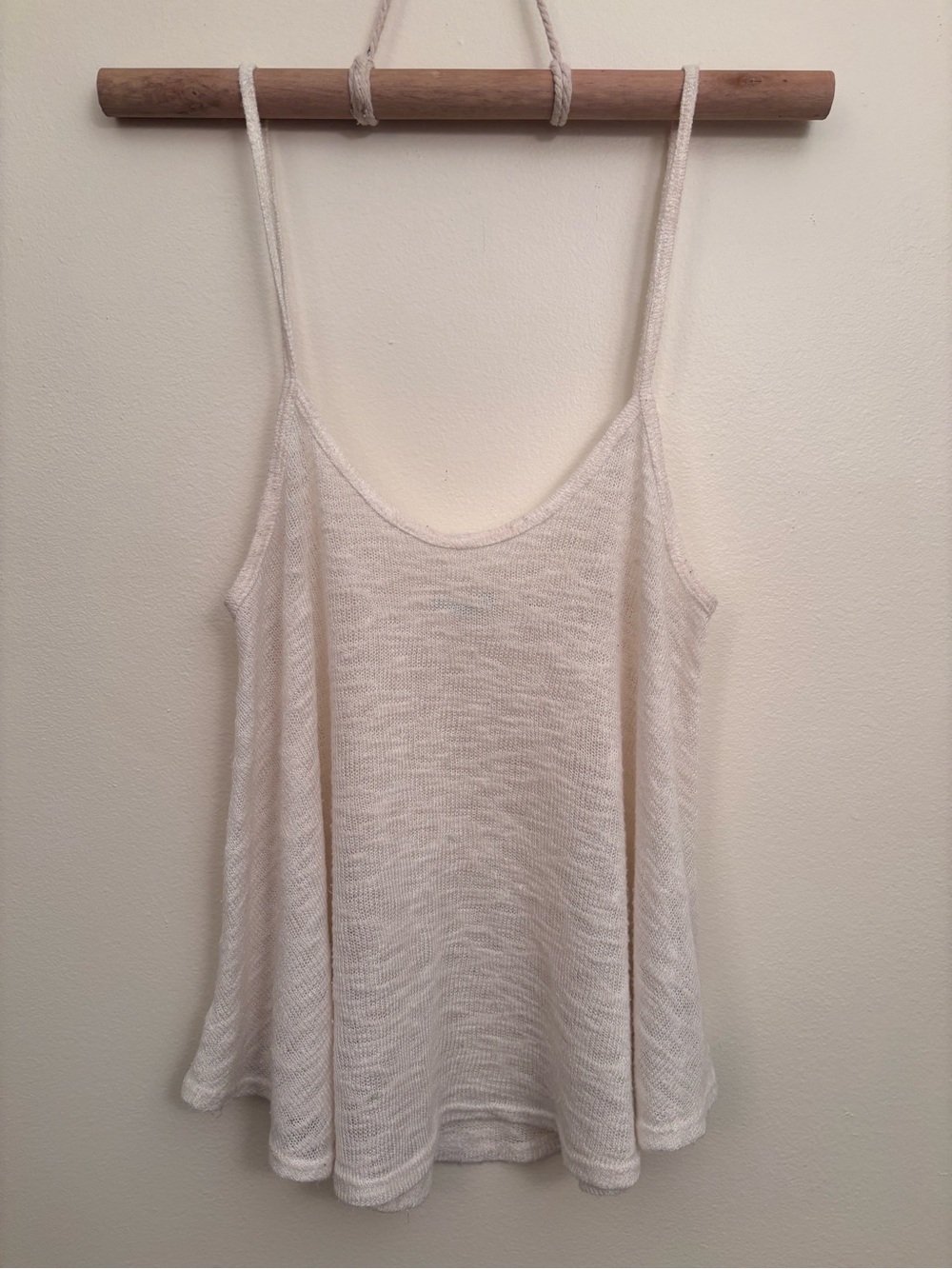 Kimchi Blue Cream Knit Spaghetti Strap Tank | Extra Small | Coastal Boho